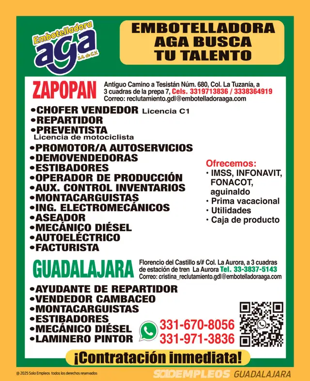Vacante de empleo en Guadalajara publicada el 2026-06-05 en Solo Empleos