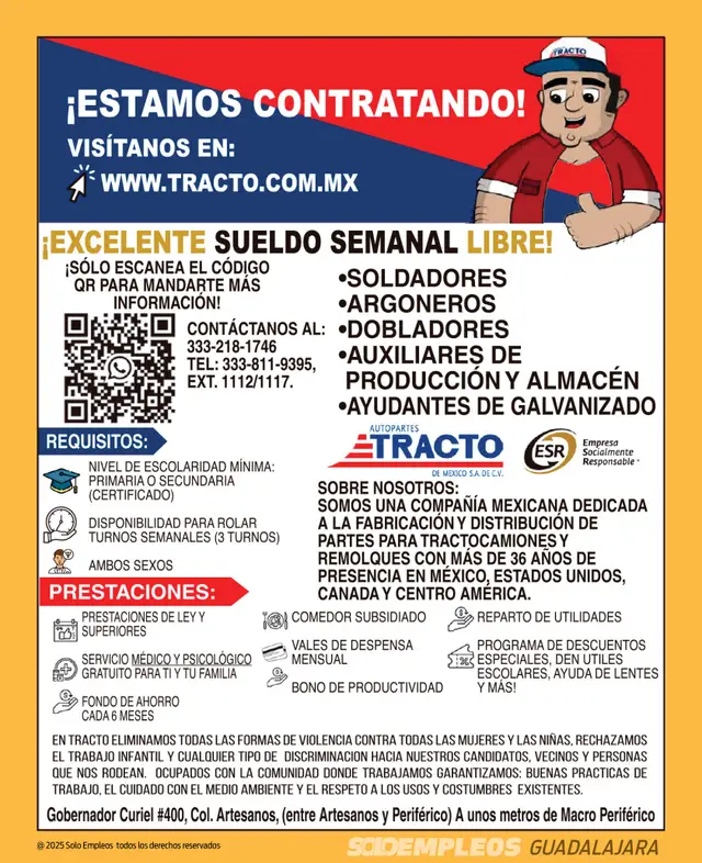 Vacante de empleo en Guadalajara publicada el 2026-06-05 en Solo Empleos