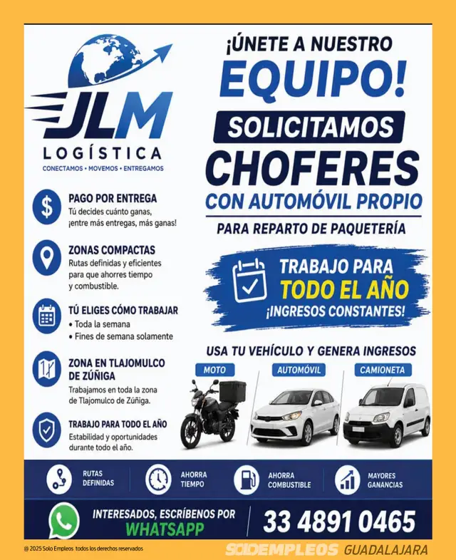 Vacante de empleo en Guadalajara publicada el 2026-06-05 en Solo Empleos