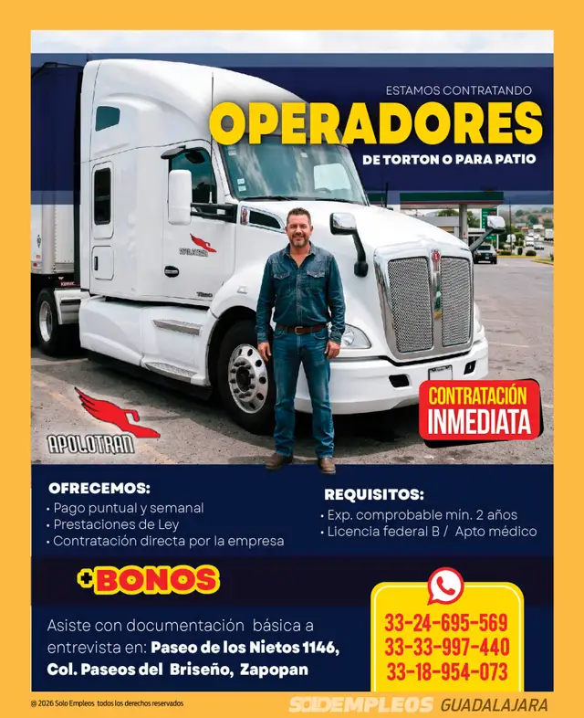 Vacante de empleo en Guadalajara publicada el 2026-07-17 en Solo Empleos