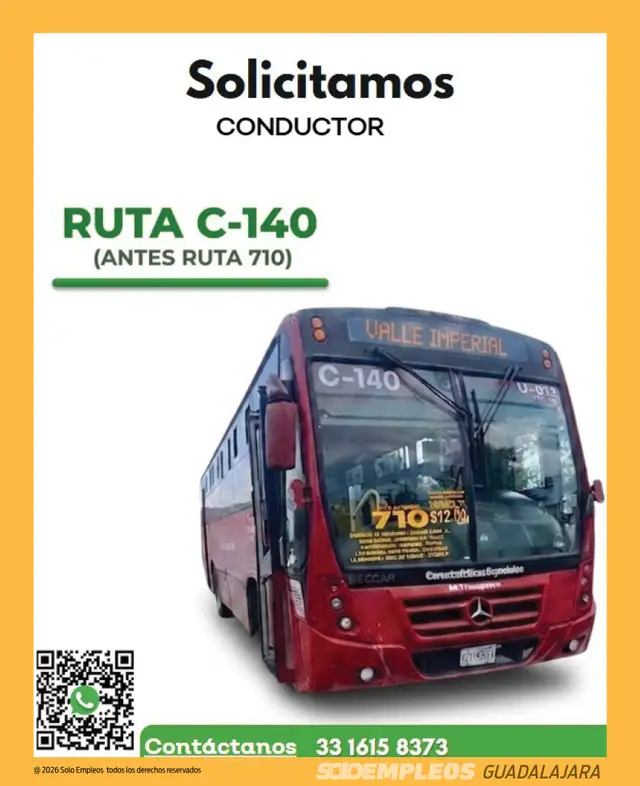 Vacante de empleo en Guadalajara publicada el 2026-07-17 en Solo Empleos