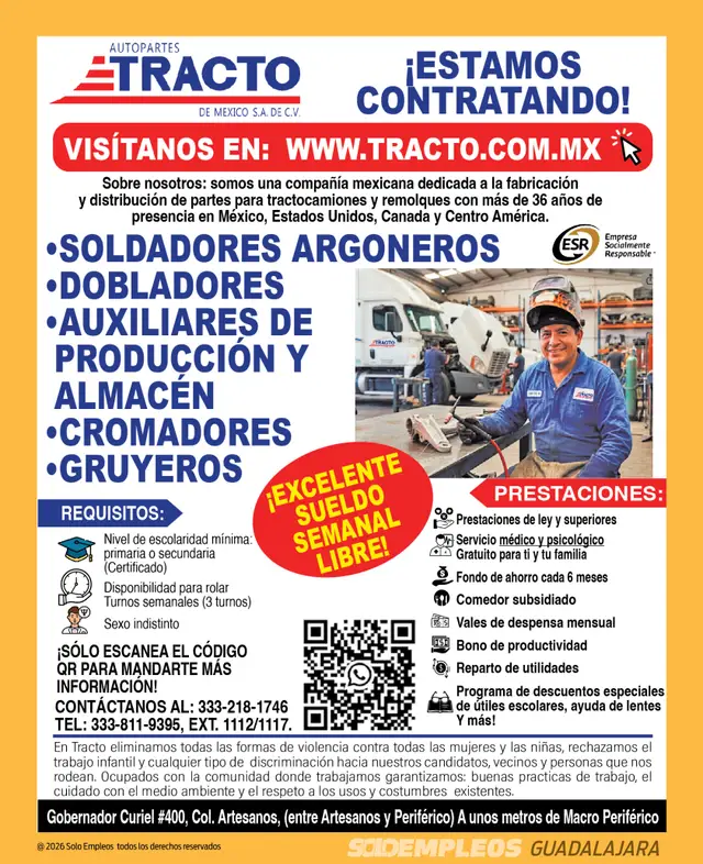 Vacante de empleo en Guadalajara publicada el 2026-07-24 en Solo Empleos