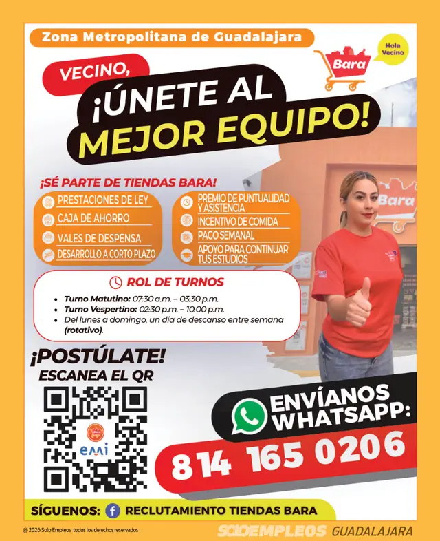 Vacante de empleo en Guadalajara publicada el 2026-07-24 en Solo Empleos