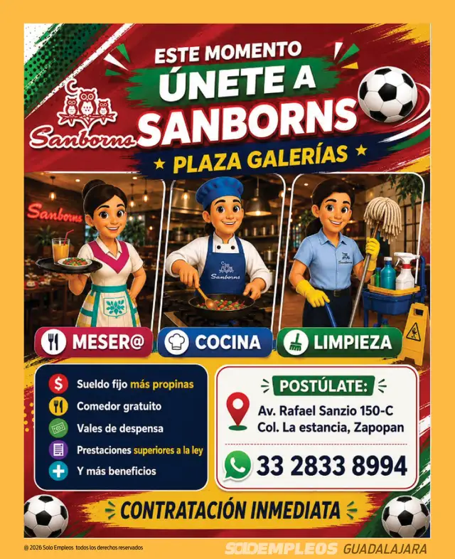 Vacante de empleo en Guadalajara publicada el 2026-07-24 en Solo Empleos