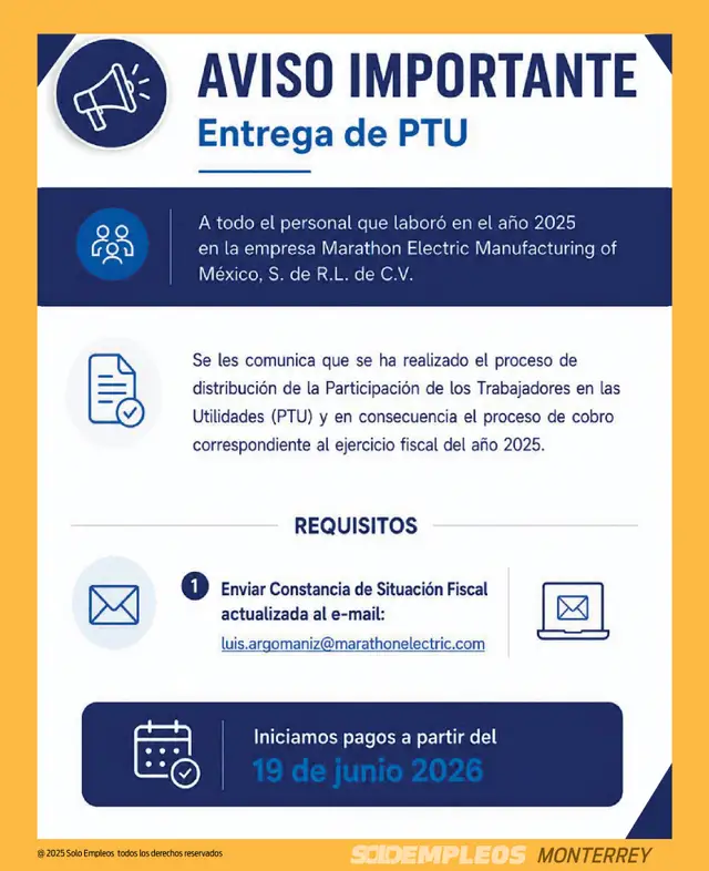 Vacante de empleo en Monterrey publicada el 2026-06-05 en Solo Empleos