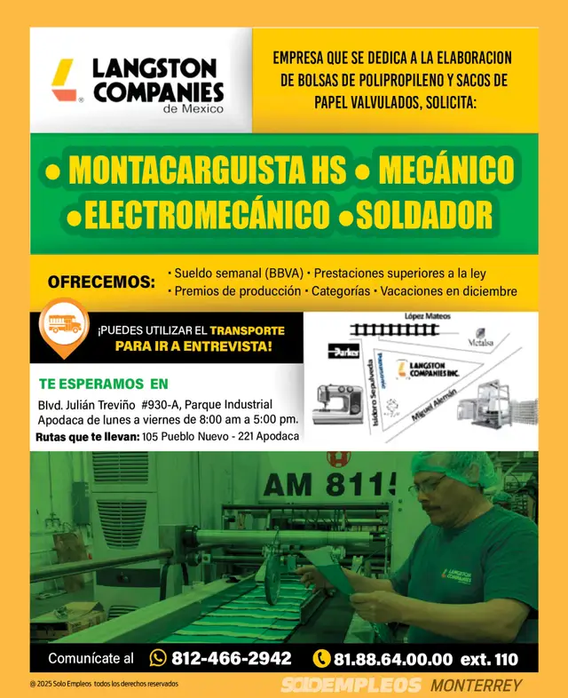 Vacante de empleo en Monterrey publicada el 2026-06-05 en Solo Empleos